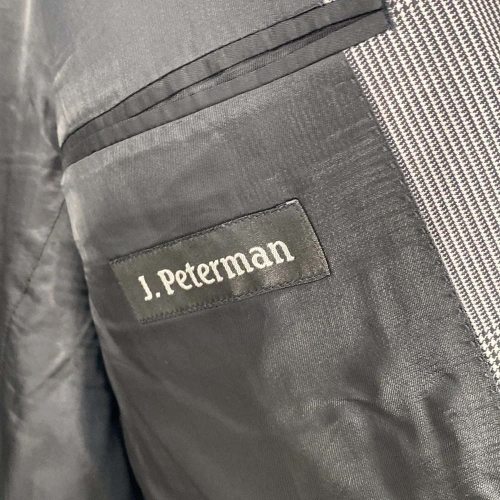 J. Peterman Wool Blazer gingham Men's 46 - Picture 6 of 12